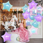 TAOYE Iridescent Star Balloons 18in – 9-Piece Gradient Pink Purple Green