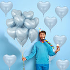 TAOYE Baby Blue Heart Foil Balloons – 18in 10-Pack for Birthday, Baby Shower & More