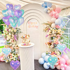 TAOYE Iridescent Heart Balloons – 12Pcs 18in Transparent Crystal Heart Foil Balloons