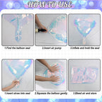 TAOYE Iridescent Heart Balloons — 9pc 18in Transparent Rainbow Heart Foil Balloons