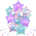 TAOYE Iridescent Star Balloons 18in – 9-Piece Gradient Pink Purple Green
