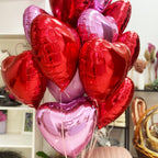TAOYE Hot Pink Foil Heart Balloons – 12pc 18" Mylar Hearts for Birthdays, Weddings & Valentine Decor