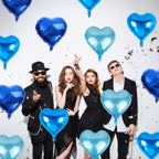 TAOYE Blue Heart Foil Balloons – 18 Inch Mixed Blue Hearts for Celebrations