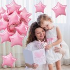 TAOYE Star Foil Balloons - 18-inch Light Pink Aluminum Star Balloons, 10-Pack for Birthday, Wedding, Baby Shower