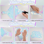 TAOYE Iridescent Heart Balloons – 12Pcs 18in Transparent Crystal Heart Foil Balloons