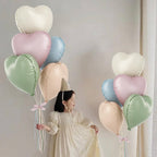 TAOYE Pastel Colorful Heart Foil Balloons – 10 Pack, 18-Inch Rainbow Hearts