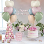 TAOYE Pastel Colorful Heart Foil Balloons – 10 Pack, 18-Inch Rainbow Hearts