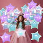 TAOYE Iridescent Star Balloons 18in – 9-Piece Gradient Pink Purple Green