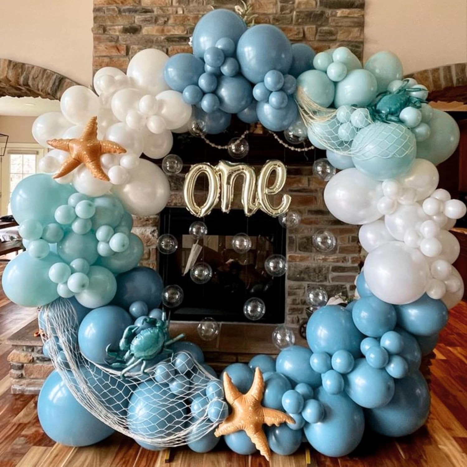 TAOYE Teal Blue & White 12in Balloons – Under the Sea Ocean Party Decor