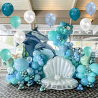 TAOYE Teal Blue & White 12in Balloons – Under the Sea Ocean Party Decor