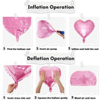 TAOYE Pink Heart Foil Balloons, 18-Inch, 10-Pack — Ideal for Weddings, Birthdays, Baby Showers