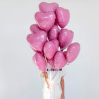 TAOYE Pink Heart Foil Balloons, 18-Inch, 10-Pack — Ideal for Weddings, Birthdays, Baby Showers