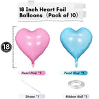 TAOYE Pink & Blue 18-Inch Heart Foil Balloons – Pastel Baby Shower & Gender Reveal Decor