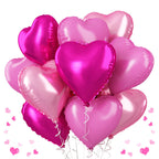 TAOYE Pink Mixed Heart Balloons 18in – 12pc Foil Heart Decorations