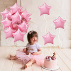 TAOYE Star Foil Balloons - 18-inch Light Pink Aluminum Star Balloons, 10-Pack for Birthday, Wedding, Baby Shower