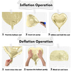 TAOYE Gold White Heart Foil Balloons – 18in, 10pcs for Parties