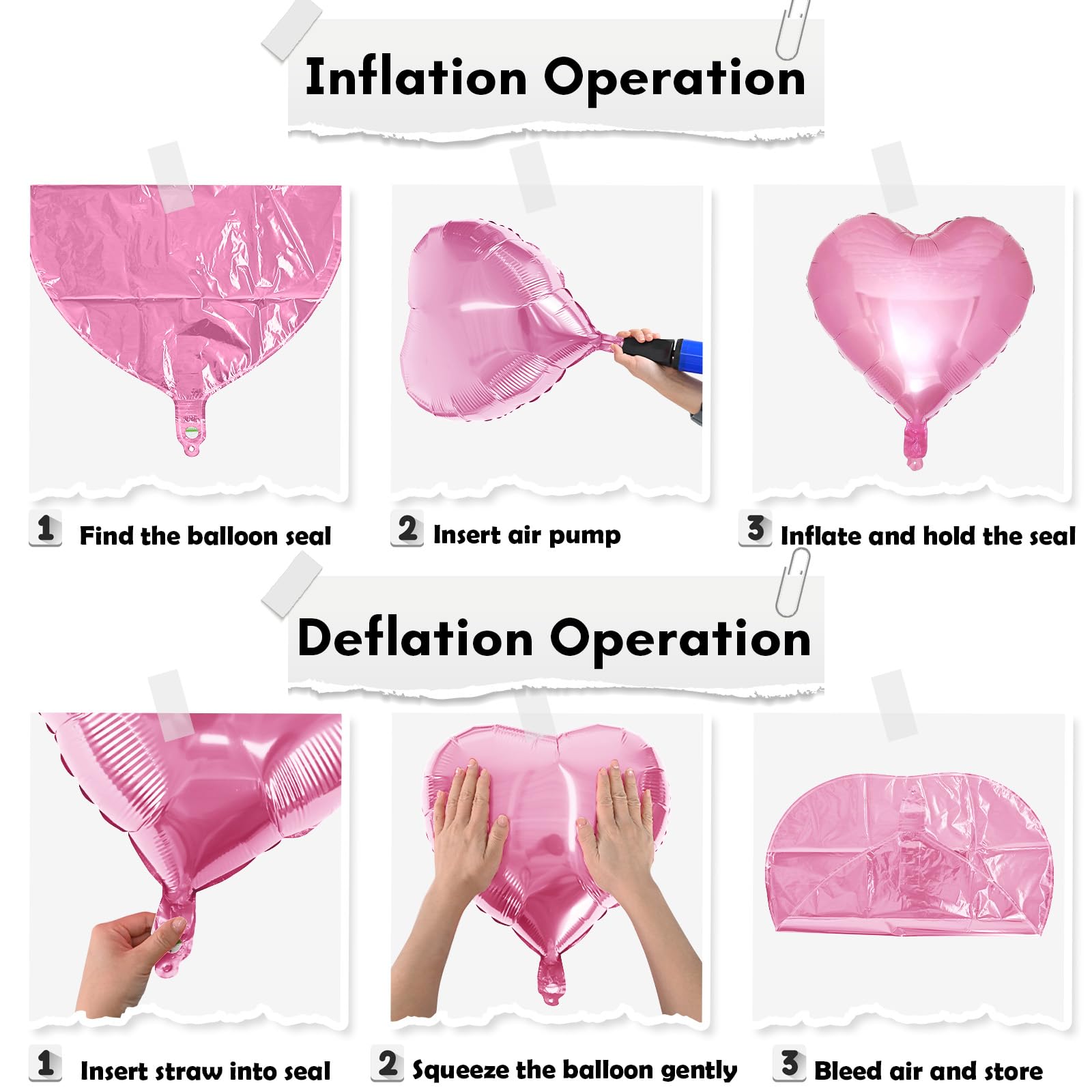TAOYE Pink Purple Heart Foil Balloons 18in - 12ct for Birthday, Wedding, Valentines