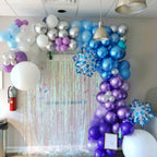 TAOYE Snowflake Balloon Arch Kit – Metallic Blue Purple Silver Balloons for Winter Wonderland Party