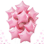 TAOYE Star Foil Balloons - 18-inch Light Pink Aluminum Star Balloons, 10-Pack for Birthday, Wedding, Baby Shower