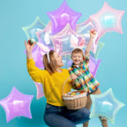 TAOYE Iridescent Star Balloons 18in – 9-Piece Gradient Pink Purple Green