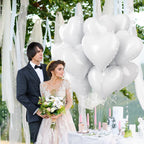TAOYE White Heart Foil Balloons 18 Inch – 12 Pack for Weddings, Birthdays, Baby Showers