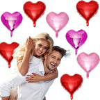 TAOYE Hot Pink Foil Heart Balloons – 12pc 18" Mylar Hearts for Birthdays, Weddings & Valentine Decor