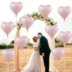 TAOYE Baby Pink Heart Balloons 18-Inch 12-Pack Pearl Mylar Hearts – Birthday, Wedding, Baby Shower