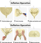 TAOYE Black Gold Foil Heart Balloons – 18 Inch, 10 Pcs (Light Gold & Black Hearts)