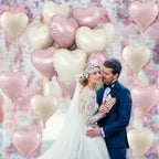 TAOYE Pink & Cream 18-Inch Heart Balloons - 10-Pack Foil Mylar for Boho Birthday, Baby Shower, Valentines