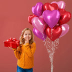 TAOYE Hot Pink Foil Heart Balloons – 12pc 18" Mylar Hearts for Birthdays, Weddings & Valentine Decor