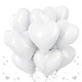 TAOYE White Heart Foil Balloons 18 Inch – 12 Pack for Weddings, Birthdays, Baby Showers