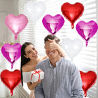 TAOYE Red Pink Heart Balloons, 18 Inch – 12 Pack Mylar Heart Foil Balloons for Birthday, Wedding, Valentine