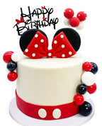 Tarocynn 20Pcs Mouse Birthday Cake Topper with Bows and Ears – Party Decor Kit