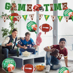 TATAUP Football Theme Party Kit – GAME TIME Banners, 12 Balloons, Tailgate Decor