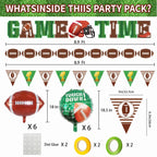 TATAUP Football Theme Party Kit – GAME TIME Banners, 12 Balloons, Tailgate Decor
