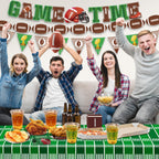 TATAUP Football Theme Party Kit – GAME TIME Banners, 12 Balloons, Tailgate Decor