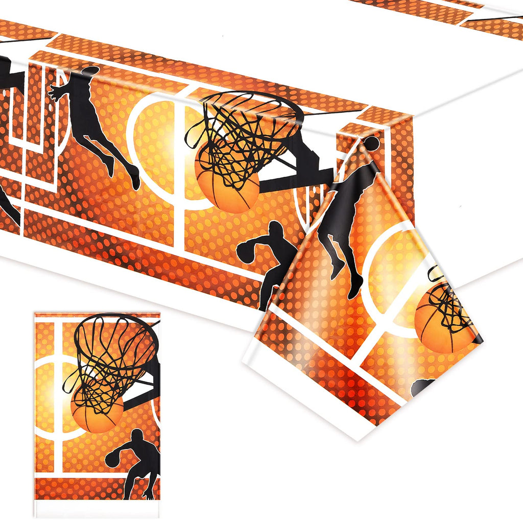 Tatuo Basketball Tablecloth 71x43 in – Disposable Plastic Table Cover for Parties
