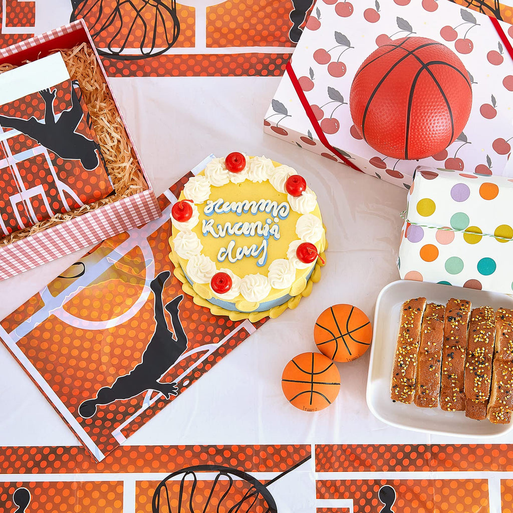 Tatuo Basketball Tablecloth 71x43 in – Disposable Plastic Table Cover for Parties