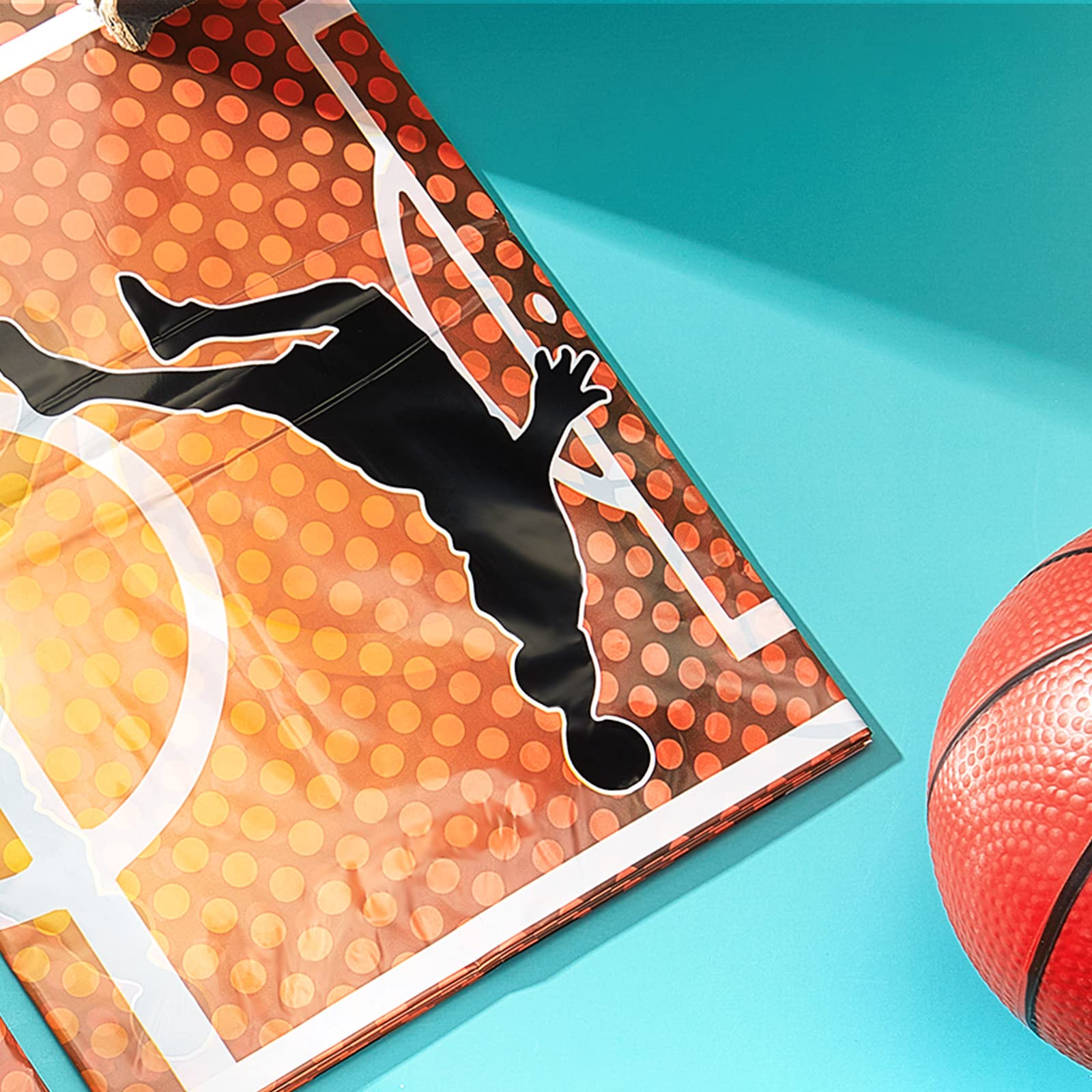 Tatuo Basketball Tablecloth 71x43 in – Disposable Plastic Table Cover for Parties
