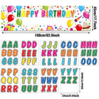 Tatuo Personalized Birthday Banner with Name – DIY Colorful Alphabet Backdrop for Indoor & Outdoor Parties
