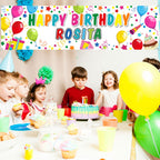 Tatuo Personalized Birthday Banner with Name – DIY Colorful Alphabet Backdrop for Indoor & Outdoor Parties