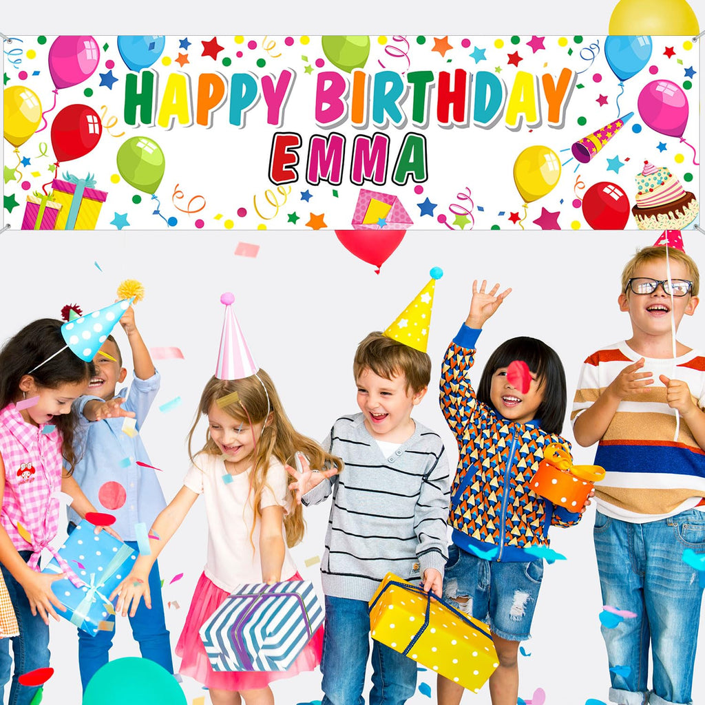 Tatuo Personalized Birthday Banner with Name – DIY Colorful Alphabet Backdrop for Indoor & Outdoor Parties