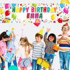 Tatuo Personalized Birthday Banner with Name – DIY Colorful Alphabet Backdrop for Indoor & Outdoor Parties