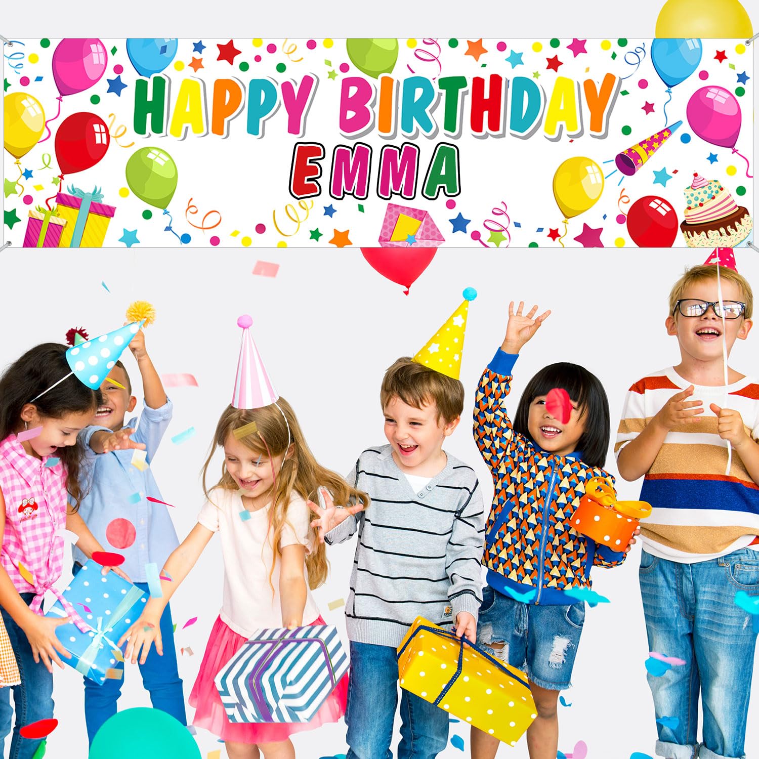 Tatuo Personalized Birthday Banner with Name – DIY Colorful Alphabet Backdrop for Indoor & Outdoor Parties