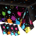 Tatuo Glow Party Table Covers Neon – 108 x 54 in, 4-Pack Disposable Black Light Tablecloths