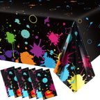 Tatuo Glow Party Table Covers – Neon Plastic Tablecloths 108 x 54 in (6 Pieces)