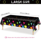 Tatuo Glow Party Table Covers – Neon Plastic Tablecloths 108 x 54 in (6 Pieces)