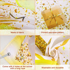 Tatuo Happy Birthday Decorations Backdrop Banner, Navy White Gold, 72.8 x 43.3 in