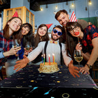Tatuo Neon Glow Tablecloths 108 x 54 Inch – Disposable Black Light Party Covers for Birthday & Events