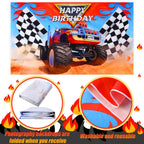 Tatuo Truck Party Decorations — 5x3 ft Backdrop + 6x1 ft Banner for Kids Birthday Parties